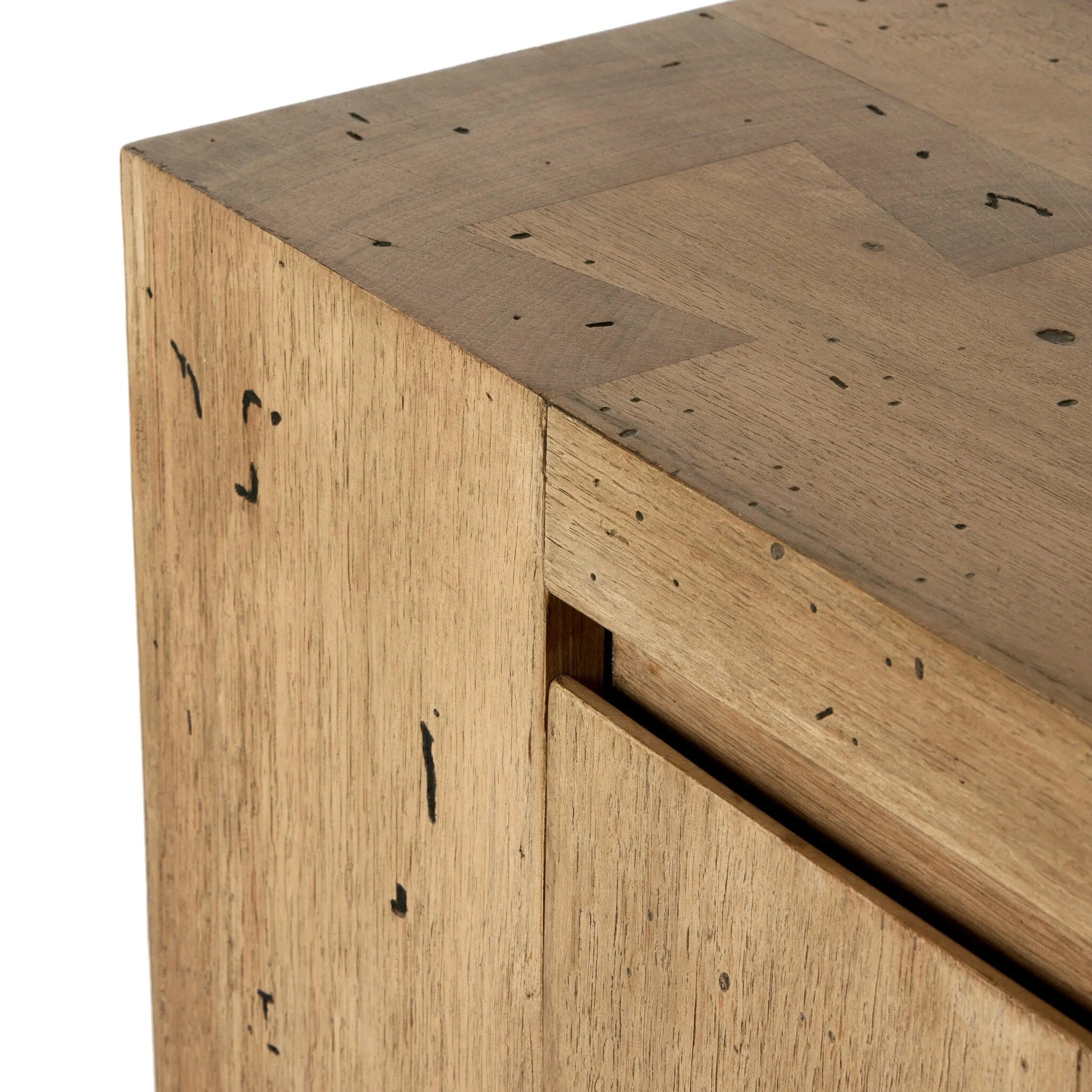 Made from thick-cut oak veneer with a faux rustic finish made to emulate wormwood, this spacious media console features a pedestal base and dovetail joinery detailing.As lovers of organic modern materials at Amethyst, we love the optimistic inspired Abaso Media Console - Rustic Wormwood Oak. Amethyst Home provides interior design, new home construction design consulting, vintage area rugs, and lighting in the Monterey metro area.