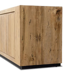Made from thick-cut oak veneer with a faux rustic finish made to emulate wormwood, this spacious media console features a pedestal base and dovetail joinery detailing.As lovers of organic modern materials at Amethyst, we love the optimistic inspired Abaso Media Console - Rustic Wormwood Oak. Amethyst Home provides interior design, new home construction design consulting, vintage area rugs, and lighting in the Nashville metro area.