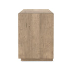 Made from thick-cut oak veneer with a rustic finish, this spacious media console features a pedestal base and dovetail joinery detailing.As lovers of clean aesthetics at Amethyst, we love the warm modern inspired Abaso Media Console - Whitewash Rustic Wormwood Oak. Amethyst Home provides interior design, new home construction design consulting, vintage area rugs, and lighting in the Seattle metro area.