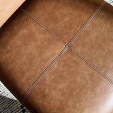 Featuring Adaline Sonoma Chestnut Dining Chair by Four Hands at Amethyst Home. Elevate your dining space with a mixed-material seat inspired by Nordic minimalism. Plush cushions of exclusive top-grain leather craft comfort and volume, all framed out by natural oak. Overall Dimensions: 21.00"w x 23.50"d x 35.00"h. Amethyst Home provides interior design, new home construction design consulting, vintage area rugs, and lighting in the Dallas metro area.