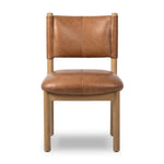 Featuring Adaline Sonoma Chestnut Dining Chair by Four Hands at Amethyst Home. Elevate your dining space with a mixed-material seat inspired by Nordic minimalism. Plush cushions of exclusive top-grain leather craft comfort and volume, all framed out by natural oak. Overall Dimensions: 21.00"w x 23.50"d x 35.00"h. Amethyst Home provides interior design, new home construction design consulting, vintage area rugs, and lighting in the Seattle metro area.