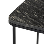 Featuring Adalley Polished Black Marble C Table by Four Hands at Amethyst Home. Add a pop of marble in a classic, matte black. Complemented by a monochromatic C-table base slides perfectly over a sofa, adding an easy surface.Overall Dimensions: 15.00"w x 19.00"d x 23.00"hWeight : 31.42 lbsMaterials: Solid Marble, Iron. Amethyst Home provides interior design, new home construction design consulting, vintage area rugs, and lighting in the Alpharetta metro area.