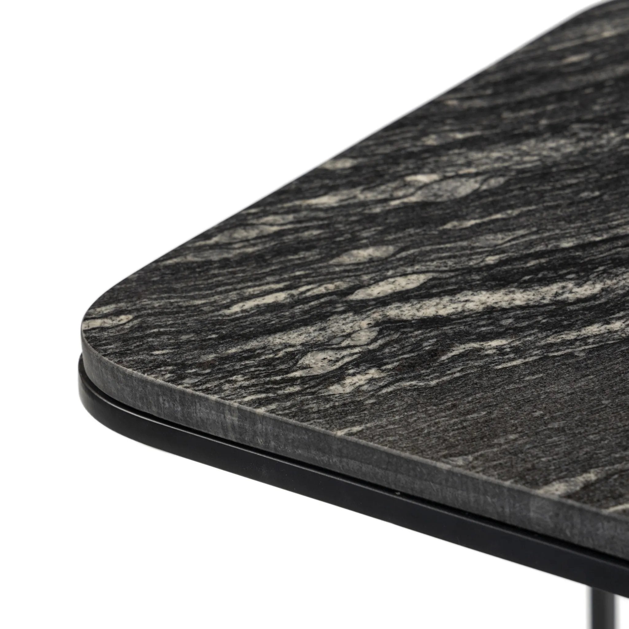 Featuring Adalley Polished Black Marble C Table by Four Hands at Amethyst Home. Add a pop of marble in a classic, matte black. Complemented by a monochromatic C-table base slides perfectly over a sofa, adding an easy surface.Overall Dimensions: 15.00"w x 19.00"d x 23.00"hWeight : 31.42 lbsMaterials: Solid Marble, Iron. Amethyst Home provides interior design, new home construction design consulting, vintage area rugs, and lighting in the Newport Beach metro area.