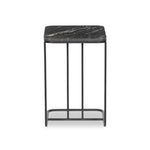 Featuring Adalley Polished Black Marble C Table by Four Hands at Amethyst Home. Add a pop of marble in a classic, matte black. Complemented by a monochromatic C-table base slides perfectly over a sofa, adding an easy surface.Overall Dimensions: 15.00"w x 19.00"d x 23.00"hWeight : 31.42 lbsMaterials: Solid Marble, Iron. Amethyst Home provides interior design, new home construction design consulting, vintage area rugs, and lighting in the Omaha metro area.