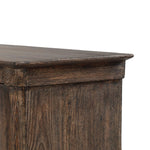 Taking after an antique from China, this inspired cabinet features overlapping double doors and rounded accents. Crafted from solid pine and veneers in a distressed finish for a rustic look Amethyst Home provides interior design, new home construction design consulting, vintage area rugs, and lighting in the Miami metro area.