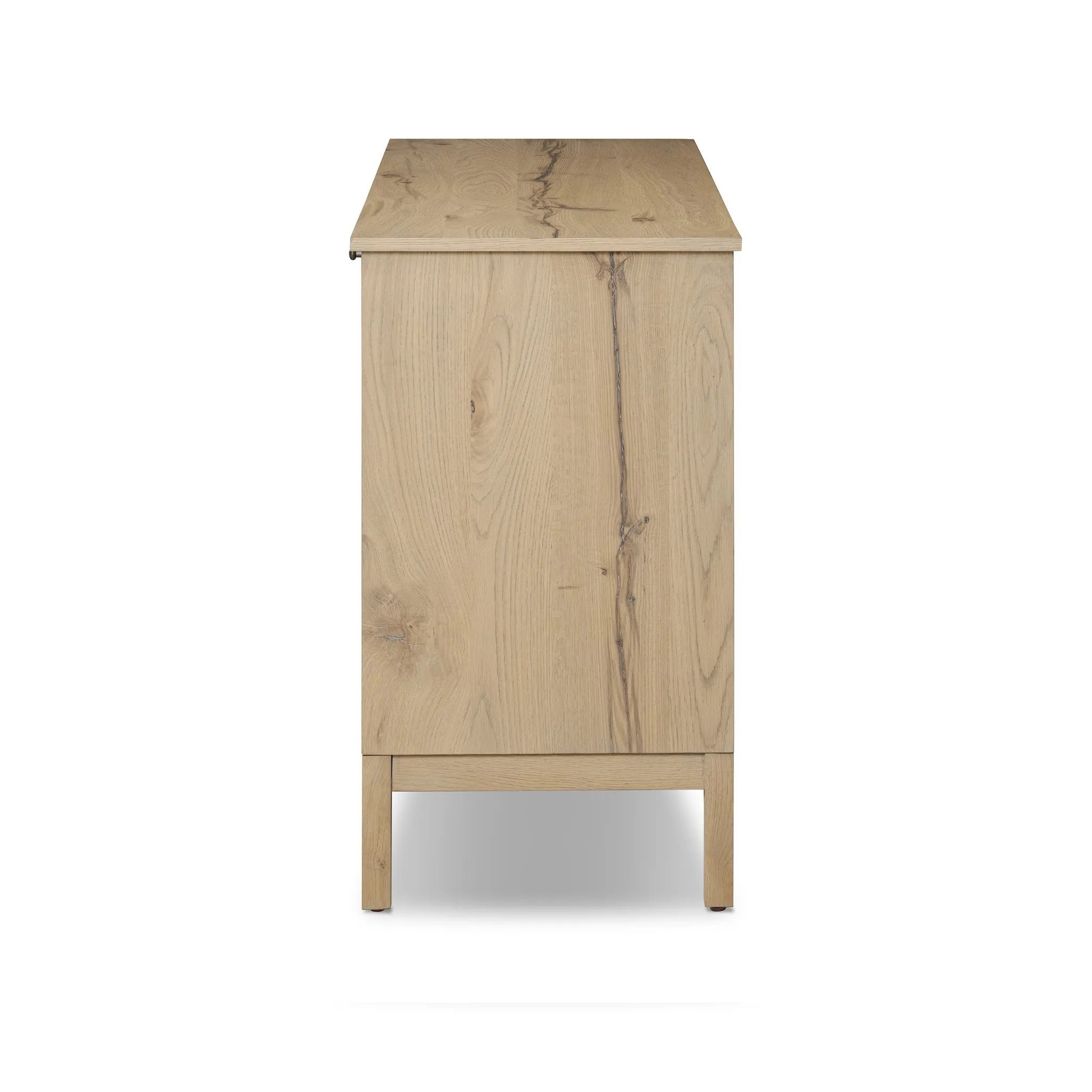 An aged finish plays up oak's natural wood grain, while grid-like patterned doors bring dimension to clean lines. Interior shelving awaits storage of serveware, table linens and more Amethyst Home provides interior design, new home construction design consulting, vintage area rugs, and lighting in the Salt Lake City metro area.