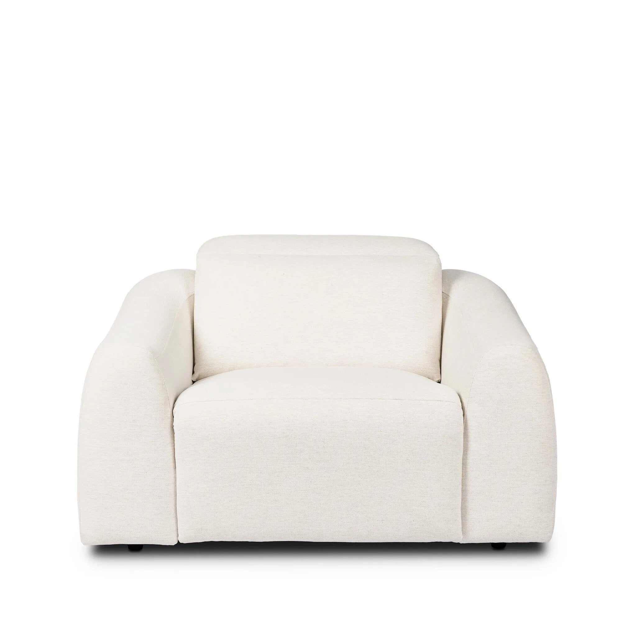 Introducing an Italian-inspired modern recliner. Featuring waterfall seating, curved arms, an adjustable headrest, articulating footrest and rounded back corners for comfort that's curated. The concealed power motion adjusts comfort level. There is a six-motor maximum per power outlet. Each motor comes with a two-year warranty. Amethyst Home provides interior design, new home construction design consulting, vintage area rugs, and lighting in the Houston metro area.