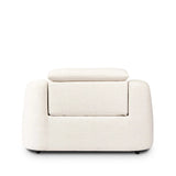 Introducing an Italian-inspired modern recliner. Featuring waterfall seating, curved arms, an adjustable headrest, articulating footrest and rounded back corners for comfort that's curated. The concealed power motion adjusts comfort level. There is a six-motor maximum per power outlet. Each motor comes with a two-year warranty. Amethyst Home provides interior design, new home construction design consulting, vintage area rugs, and lighting in the San Diego metro area.
