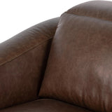 Introducing an Italian-inspired modern recliner chair. Sectional features waterfall seating, curved arms, adjustable headrests, articulating footrests and rounded back corners. The concealed power motion adjusts comfort level. There is a six-motor maximum per power outlet. Each motor comes with a two-year warranty. Amethyst Home provides interior design, new home construction design consulting, vintage area rugs, and lighting in the Charlotte metro area.
