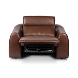 Introducing an Italian-inspired modern recliner chair. Sectional features waterfall seating, curved arms, adjustable headrests, articulating footrests and rounded back corners. The concealed power motion adjusts comfort level. There is a six-motor maximum per power outlet. Each motor comes with a two-year warranty. Amethyst Home provides interior design, new home construction design consulting, vintage area rugs, and lighting in the Omaha metro area.