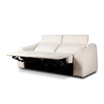 Introducing an Italian-inspired modern sectional with a suite of seating that reclines. Each seat has its very own reclining mechanism so that everyone can sit back and relax. Sectional features waterfall seating, curved arms, adjustable headrests, articulating footrests and rounded back corners. The concealed power motion adjusts comfort level. Amethyst Home provides interior design, new home construction design consulting, vintage area rugs, and lighting in the Park City metro area.
