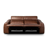 Introducing an Italian-inspired modern sectional with a suite of seating that reclines. Each seat has its very own reclining mechanism so that everyone can sit back and relax. Sectional features waterfall seating, curved arms, adjustable headrests, articulating footrests and rounded back corners. The concealed power motion adjusts comfort level. Amethyst Home provides interior design, new home construction design consulting, vintage area rugs, and lighting in the Omaha metro area.
