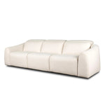 Introducing an Italian-inspired modern sectional with a suite of seating that reclines. Each seat has its very own reclining mechanism so that everyone can sit back and relax. Sectional features waterfall seating, curved arms, adjustable headrests, articulating footrests and rounded back corners. The concealed power motion adjusts comfort level. Amethyst Home provides interior design, new home construction design consulting, vintage area rugs, and lighting in the Boston metro area.