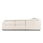 Introducing an Italian-inspired modern sectional with a suite of seating that reclines. Just about every seat on the sofa has its very own reclining mechanism so that everyone can sit back and relax. Sectional features waterfall seating, curved arms, adjustable headrests, articulating footrests and rounded back corners. Amethyst Home provides interior design, new home construction design consulting, vintage area rugs, and lighting in the Kansas City metro area.