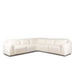 Introducing an Italian-inspired modern sectional with a suite of seating that reclines. Just about every seat on the sofa has its very own reclining mechanism so that everyone can sit back and relax. Sectional features waterfall seating, curved arms, adjustable headrests, articulating footrests and rounded back corners. Amethyst Home provides interior design, new home construction design consulting, vintage area rugs, and lighting in the Laguna Beach metro area.