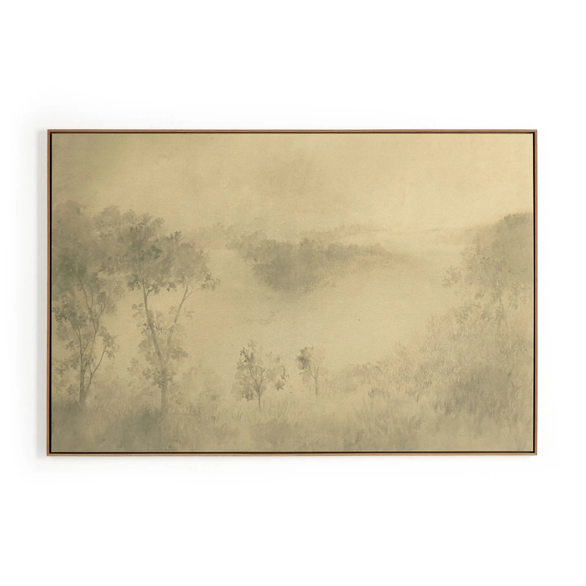 Inspired by the Texas Hill Country, Austin-based artist and registered nurse Aileen Fitzgerald paints atmospheric landscapes reminiscent of early Impressionism with a heavy emphasis on light. Raw canvas is wrapped and framed within vertical grain white oak. Handmade in Austin, Texas Amethyst Home provides interior design, new home construction design consulting, vintage area rugs, and lighting in the Seattle metro area.