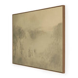 Inspired by the Texas Hill Country, Austin-based artist and registered nurse Aileen Fitzgerald paints atmospheric landscapes reminiscent of early Impressionism with a heavy emphasis on light. Raw canvas is wrapped and framed within vertical grain white oak. Handmade in Austin, Texas Amethyst Home provides interior design, new home construction design consulting, vintage area rugs, and lighting in the Winter Garden metro area.