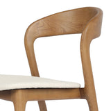Inspired by clean, simple Scandinavian styling, solid ash forms a shapely, open frame for tan top-grain leather seating in a monochromatic tone Amethyst Home provides interior design, new home construction design consulting, vintage area rugs, and lighting in the Des Moines metro area.