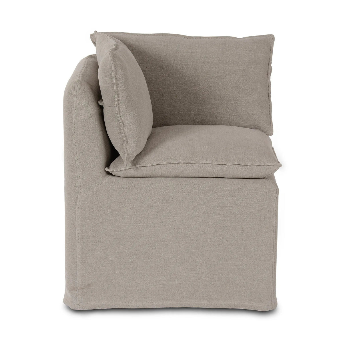 Andre Slipcovered Linen Dining Banquette Corner | ready to ship!
