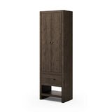 Slim format bath storage designed for towels, toiletries and more. Pair with a bath vanity for extended storage or as a narrow cabinet in any space.As fans of natural aesthetics at Amethyst, we love the nature inspired Anthem Bath Storage - Satin Espresso Oak - Satin Espresso Oak Veneer. Amethyst Home provides interior design, new home construction design consulting, vintage area rugs, and lighting in the Houston metro area.
