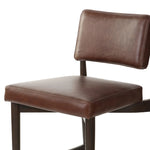Featuring Anton Havana Brown  Bar + Counter Stool by Four Hands at Amethyst Home. Eighties inspiration gone modern. With iron-dipped caps, tapered legs of solid oak frame this counter stool's seat and back, upholstered in brown top-grain leather. Slim wood stretchers add an airy vibe.BarOverall Dimensions: 20.00"w x 23.75"d x 42.75"hWeight: 18.08 lbsCounte. Amethyst Home provides interior design, new home construction design consulting, vintage area rugs, and lighting in the Alpharetta metro area.