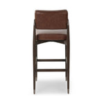 Featuring Anton Havana Brown  Bar + Counter Stool by Four Hands at Amethyst Home. Eighties inspiration gone modern. With iron-dipped caps, tapered legs of solid oak frame this counter stool's seat and back, upholstered in brown top-grain leather. Slim wood stretchers add an airy vibe.BarOverall Dimensions: 20.00"w x 23.75"d x 42.75"hWeight: 18.08 lbsCounter. Amethyst Home provides interior design, new home construction design consulting, vintage area rugs, and lighting in the Calabasas metro area.