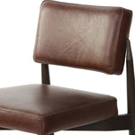 Featuring Anton Havana Brown  Bar + Counter Stool by Four Hands at Amethyst Home. Eighties inspiration gone modern. With iron-dipped caps, tapered legs of solid oak frame this counter stool's seat and back, upholstered in brown top-grain leather. Slim wood stretchers add an airy vibe.BarOverall Dimensions: 20.00"w x 23.75"d x 42.75"hWeight: 18.08 lbsCounterOver. Amethyst Home provides interior design, new home construction design consulting, vintage area rugs, and lighting in the Omaha metro area.