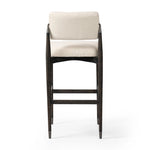 Featuring Anton Savile Flax Bar + Counter Stool by Four Hands at Amethyst Home. Eighties inspiration gone modern. With iron-dipped caps, tapered legs of solid oak frame this bar stool's seat and back, upholstered in light performance fabric. Slim wood stretchers add an airy vibe to this counter stool. Performance fabrics are specially created to withstand s. Amethyst Home provides interior design, new home construction design consulting, vintage area rugs, and lighting in the Calabasas metro area.