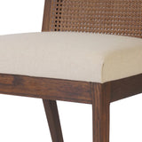 Featuring Antonia Savile Flax Cane Armless Dining Chair by Four Hands at Amethyst Home. Mixed materials refresh a retro style. Cane frames performance fabric seating with slight distressing, bringing more character to the seat. Performance fabrics are specially created to withstand spills, stains, high traffic and wear, ensuring long-term comfort and unmatc. Amethyst Home provides interior design, new home construction design consulting, vintage area rugs, and lighting in the Park City metro area.