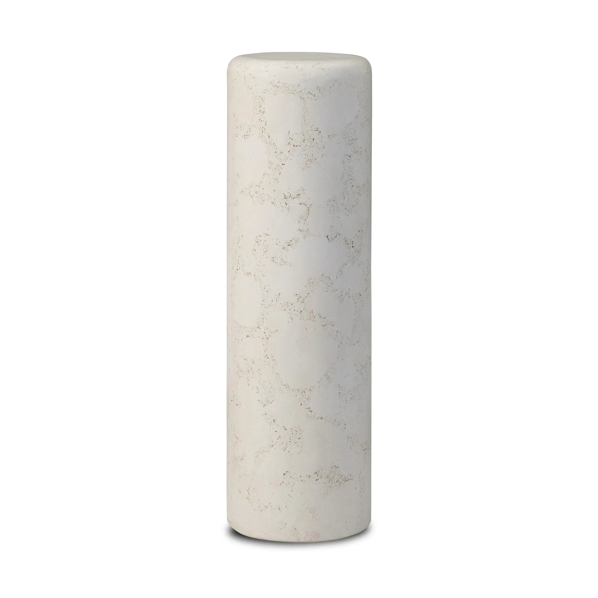 Minimalist design with a soft bullnose edge detail softens this cylindrical pedestal, grounded by aged white concrete that's rich in texture.As lovers of modern design at Amethyst, we love the designer inspired Arati Pedestal. This item pairs well with other brands such as Visual Comfort and is perfect for loft homes Amethyst Home provides interior design, new home construction design consulting, vintage area rugs, and lighting in the Winter Garden metro area.