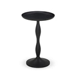 Style this small-scale end table next to any accent chair for a handy extra surface for your favorite drink or book. Made from antique black-finished aluminum with a tray top and wave detailing Amethyst Home provides interior design, new home construction design consulting, vintage area rugs, and lighting in the Seattle metro area.