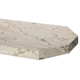 Monolithic and bold, this pedestal-style console table is constructed of precisely cut, creamy brown marble. Angular edges and cut corners bring smooth surface transitions for subtle visual and geometric intrigue Amethyst Home provides interior design, new home construction design consulting, vintage area rugs, and lighting in the Park City metro area.