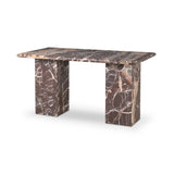 Made entirely from solid marble, a stately, sculptural desk makes a major style statement Amethyst Home provides interior design, new home construction design consulting, vintage area rugs, and lighting in the Calabasas metro area.