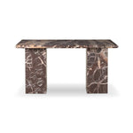 Made entirely from solid marble, a stately, sculptural desk makes a major style statement Amethyst Home provides interior design, new home construction design consulting, vintage area rugs, and lighting in the Charlotte metro area.
