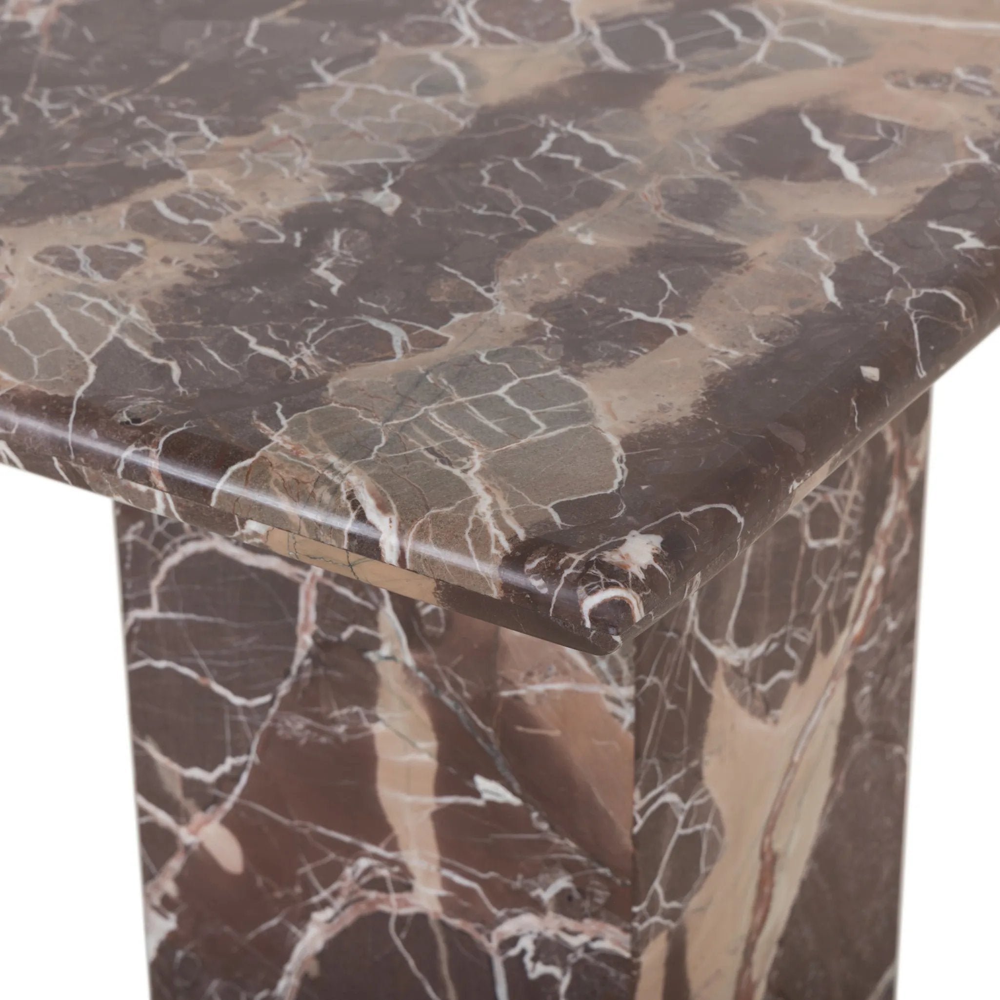 Made entirely from solid marble, a stately, sculptural desk makes a major style statement Amethyst Home provides interior design, new home construction design consulting, vintage area rugs, and lighting in the Dallas metro area.