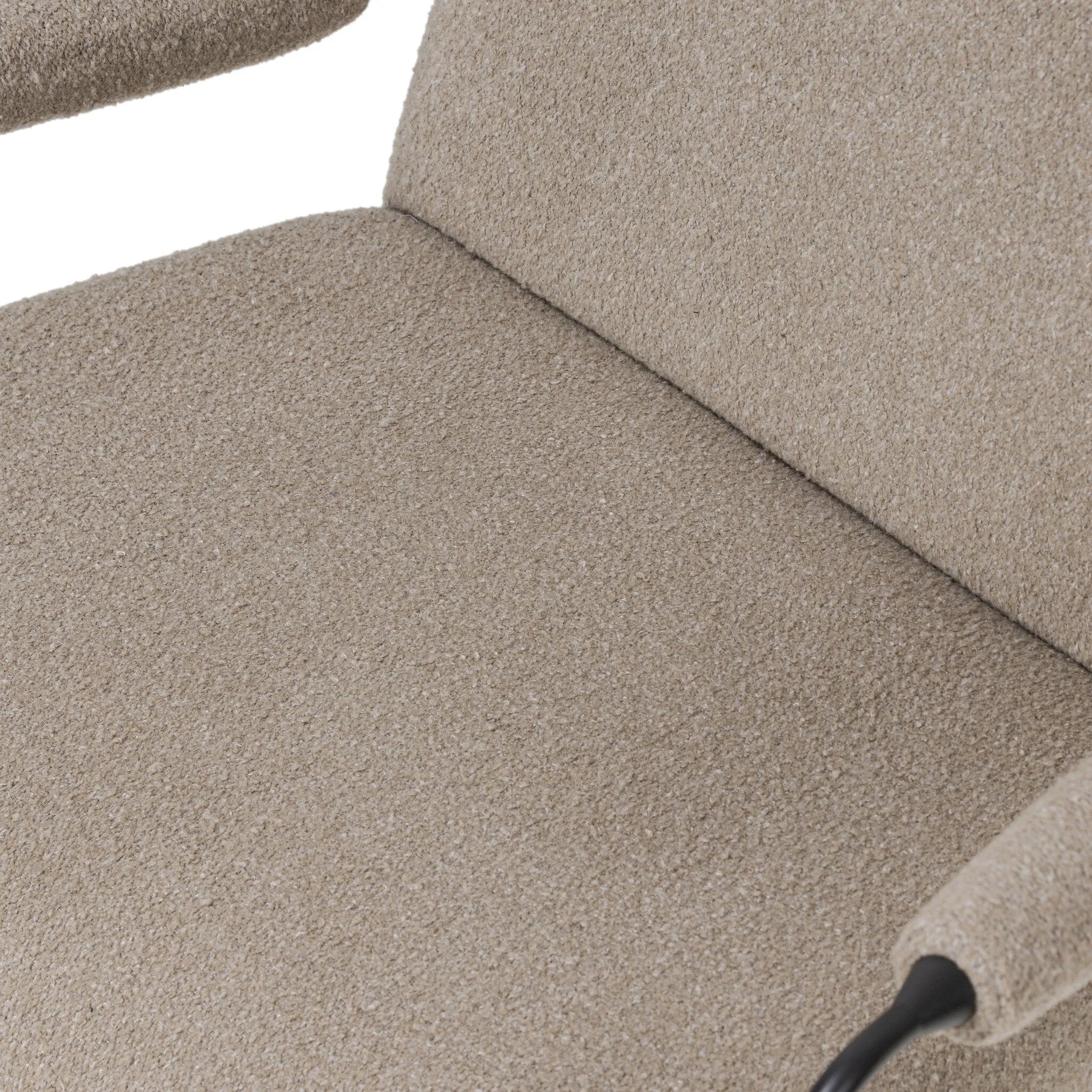 Featuring Ashburn Crete Putty Chair by Four Hands at Amethyst Home. Meet your new favorite chair. Fixed cushioning upholstered in a brushed, textural fabric pairs with a slim steel frame and padded armrests. S-spring suspension and foam cushioning provide lasting support. Overall Dimensions: 28.25"w x 34.25"d x 31.00"h. Amethyst Home provides interior design, new home construction design consulting, vintage area rugs, and lighting in the Omaha metro area.