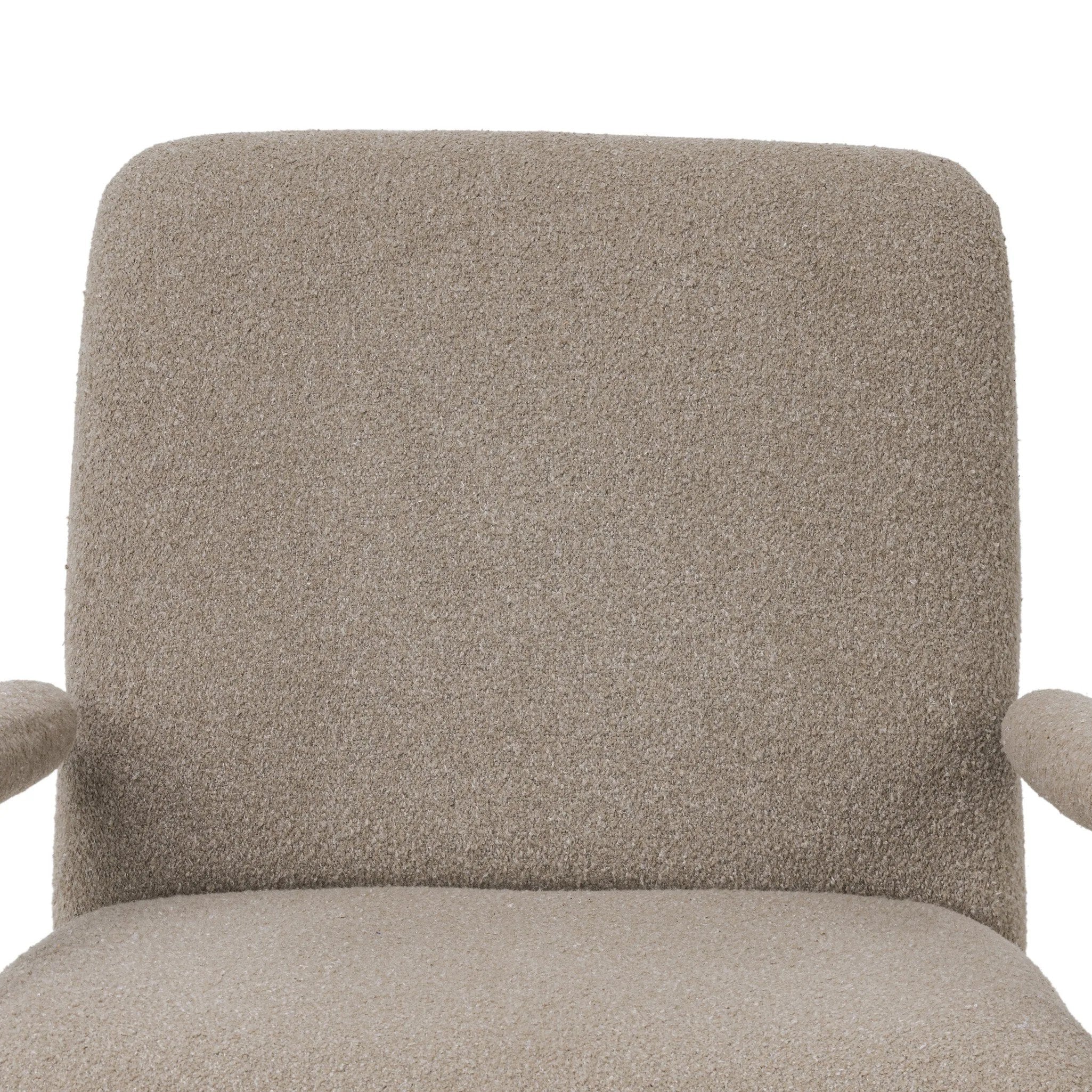 Featuring Ashburn Crete Putty Chair by Four Hands at Amethyst Home. Meet your new favorite chair. Fixed cushioning upholstered in a brushed, textural fabric pairs with a slim steel frame and padded armrests. S-spring suspension and foam cushioning provide lasting support. Overall Dimensions: 28.25"w x 34.25"d x 31.00"h. Amethyst Home provides interior design, new home construction design consulting, vintage area rugs, and lighting in the Salt Lake City metro area.