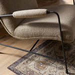 Featuring Ashburn Crete Putty Chair by Four Hands at Amethyst Home. Meet your new favorite chair. Fixed cushioning upholstered in a brushed, textural fabric pairs with a slim steel frame and padded armrests. S-spring suspension and foam cushioning provide lasting support. Overall Dimensions: 28.25"w x 34.25"d x 31.00"h. Amethyst Home provides interior design, new home construction design consulting, vintage area rugs, and lighting in the Washington metro area.