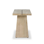 Featuring Atlas Bleached Alder Console Table by Four Hands at Amethyst Home. Bleached alder shapes a streamlined console table, with angular lines and wide proportions for a clean look with substance.Overall Dimensions: 94.00"w x 22.00"d x 30.00"hWeight : 136.46 lbsMaterials: Resawn Alder, Pine Plywood. Amethyst Home provides interior design, new home construction design consulting, vintage area rugs, and lighting in the Washington metro area.
