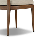 A fresh take on the traditional woven style, this outdoor dining chair features a faux banana leaf material wrapped in a bold, chunky texture around FSC®-certified teak framing. Cover or store indoors during inclement weather and when not in use. Amethyst Home provides interior design, new home construction design consulting, vintage area rugs, and lighting in the Dallas metro area.
