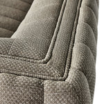 A dramatically channeled outdoor sofa with subtly textured upholstery for a clean, inviting look. Cover or store indoors during inclement weather and when not in use Amethyst Home provides interior design, new home construction design consulting, vintage area rugs, and lighting in the Los Angeles metro area.