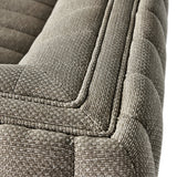 A dramatically channeled outdoor sofa with subtly textured upholstery for a clean, inviting look. Cover or store indoors during inclement weather and when not in use Amethyst Home provides interior design, new home construction design consulting, vintage area rugs, and lighting in the Los Angeles metro area.