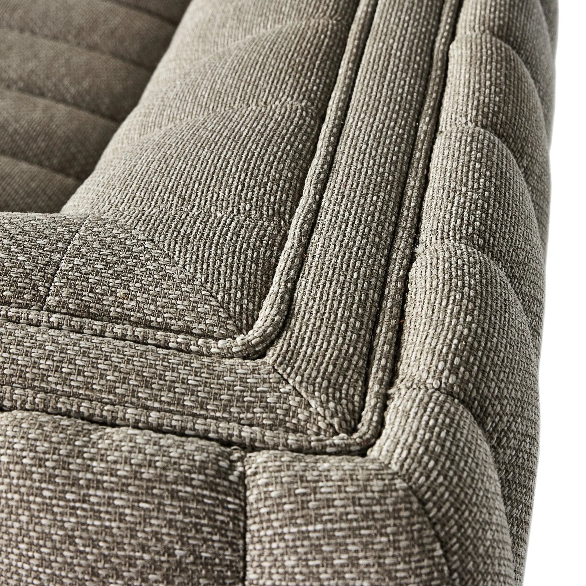 A dramatically channeled outdoor sofa with subtly textured upholstery for a clean, inviting look. Cover or store indoors during inclement weather and when not in use Amethyst Home provides interior design, new home construction design consulting, vintage area rugs, and lighting in the Los Angeles metro area.