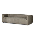A dramatically channeled outdoor sofa with subtly textured upholstery for a clean, inviting look. Cover or store indoors during inclement weather and when not in use Amethyst Home provides interior design, new home construction design consulting, vintage area rugs, and lighting in the Newport Beach metro area.