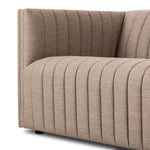 Velvety poly-blend seating takes on dramatic channeling and rich navy hue for trend-forward texture and sumptuous sit Amethyst Home provides interior design, new home construction design consulting, vintage area rugs, and lighting in the Tampa metro area.