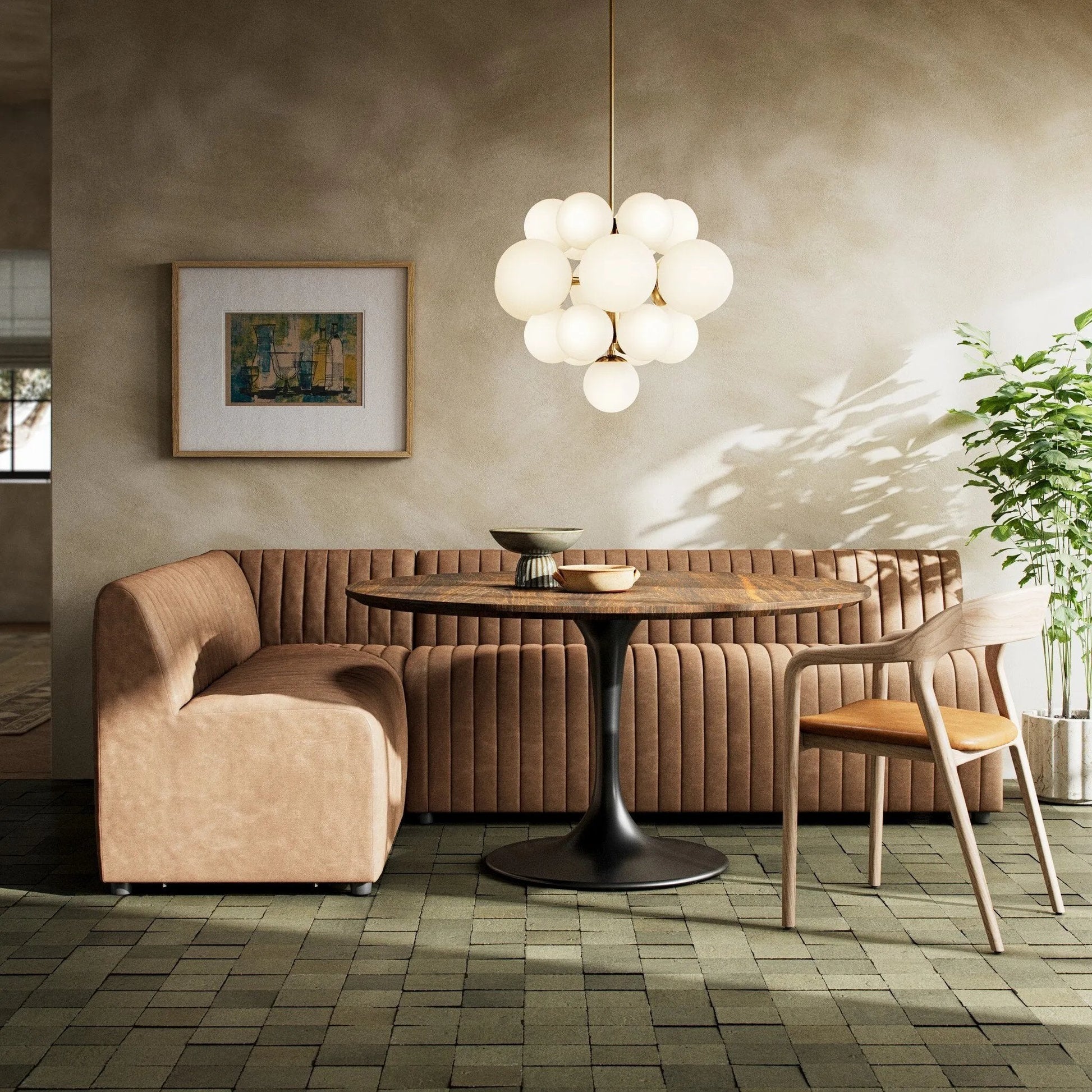 Augustine L Shape Sofa and Powell Table