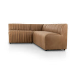 Featuring Augustine Palermo Drift Dining Banquette L Shape 100" by Four Hands at Amethyst Home. Welcome to your new favorite nook for morning coffee. An L-shaped dining banquette is upholstered in tan top-grain leather with a beautifully pronounced grain and dramatic channeling for a linear look. Perfectly sized for smaller spaces.Overall Dimensions: 100.00. Amethyst Home provides interior design, new home construction design consulting, vintage area rugs, and lighting in the Nashville metro area.