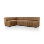 Featuring Augustine Palermo Drift Dining Banquette L Shape 110" by Four Hands at Amethyst Home. Welcome to your new favorite nook for morning coffee. An L-shaped dining banquette is upholstered in tan top-grain leather with a beautifully pronounced grain and dramatic channeling for a linear look.Overall Dimensions: 110.00"w x 66.50"d x 31.50"h
Shown paired with. Amethyst Home provides interior design, new home construction design consulting, vintage area rugs, and lighting in the Tampa metro area.