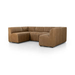 Featuring Augustine Palermo Drift Dining Banquette U Shape 106" by Four Hands at Amethyst Home. The beauty of this modular piece is that the vertical channeling makes for a cohesive feel despite being modular. Your new favorite place to enjoy morning coffee. A U-shaped dining banquette is upholstered in tan top-grain leather with a beautifully pronounced. Amethyst Home provides interior design, new home construction design consulting, vintage area rugs, and lighting in the Laguna Beach metro area.