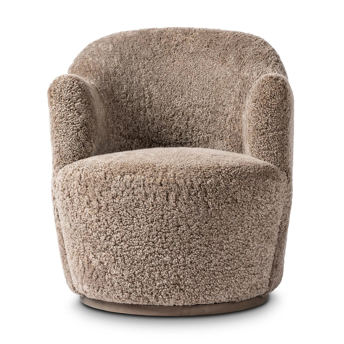 Aurora Taupe Shearling Swivel Chair | ready to ship!